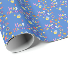 Glad Hanukkah Menorah Inpackningspapper Presentpapper