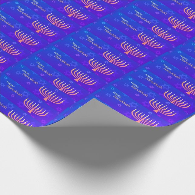 Glad Hanukkah Menorah Presentpapper (Hörn)