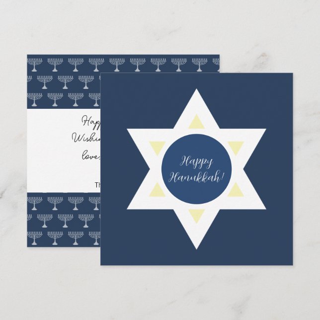 Glad Hanukkah önskar vi! Kort (Fram/baksida)