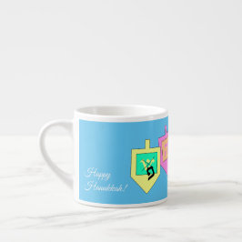 Glad Hanukkah på engelska hebreiska Espressomugg