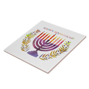 Glad Hanukkah-platta Kakelplatta