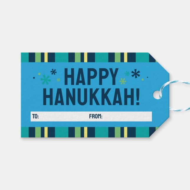 Glad Hanukkah presentetikett (Framsidan (Horisontell))