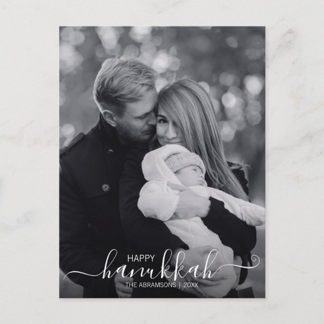 Glad Hanukkah Semester Foto Postkort Helg Vykort (Framsida)