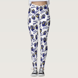 Glad Hanukkah Snurrande Dridel Leggings