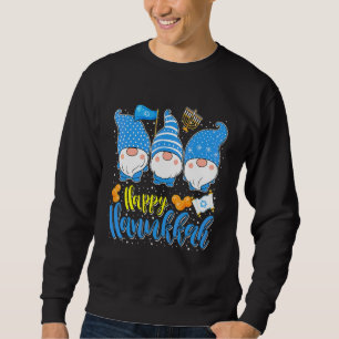 Glad Hanukkah Söt Hanukkah Chanukah Tre Tomtar Lång Ärmad Tröja