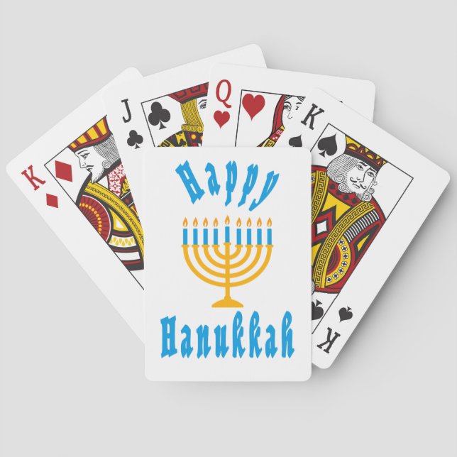 Glad Hanukkah spelkort (Baksidan)