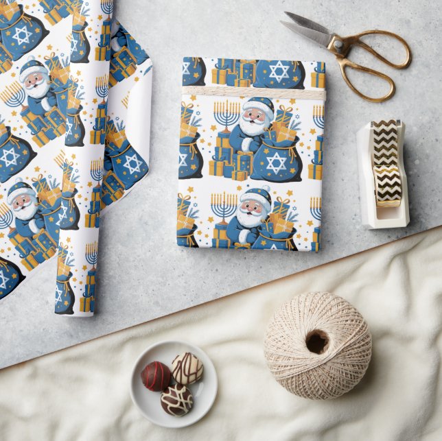 Glad Hanukkah Tomte  Presentpapper (Hantverk)