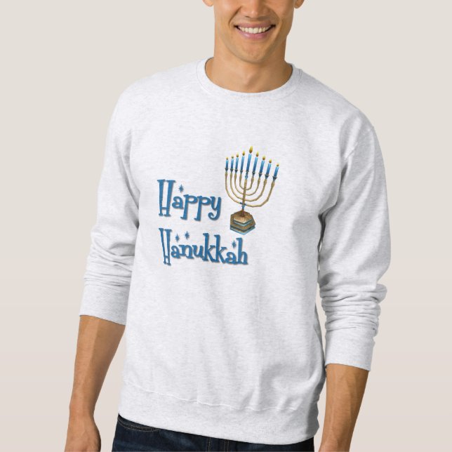 Glad Hanukkah Tröja Lång Ärmad Tröja (Framsida)
