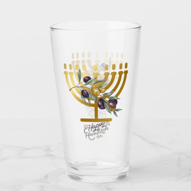 Glad Hanukkah Underhållning Glaskopp (Framsida)