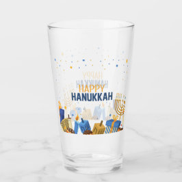 Glad Hanukkah Underhållning Glaskopp