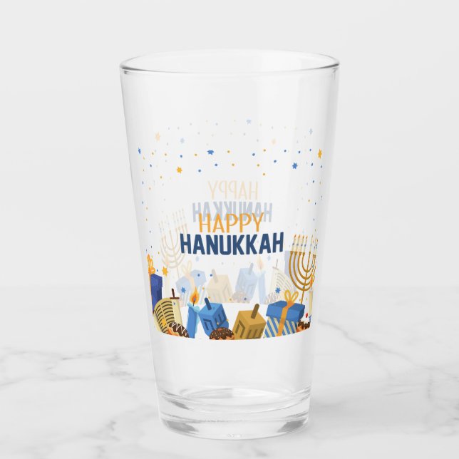 Glad Hanukkah Underhållning Glaskopp (Framsida)