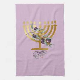 Glad Hanukkah Underhållning Kökshandduk