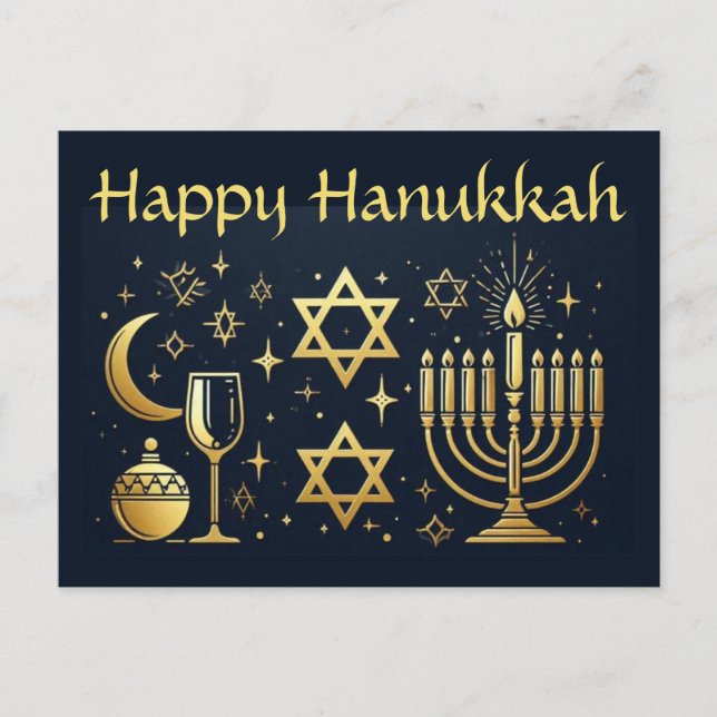 Glad Hanukkah Vykort (Framsida)