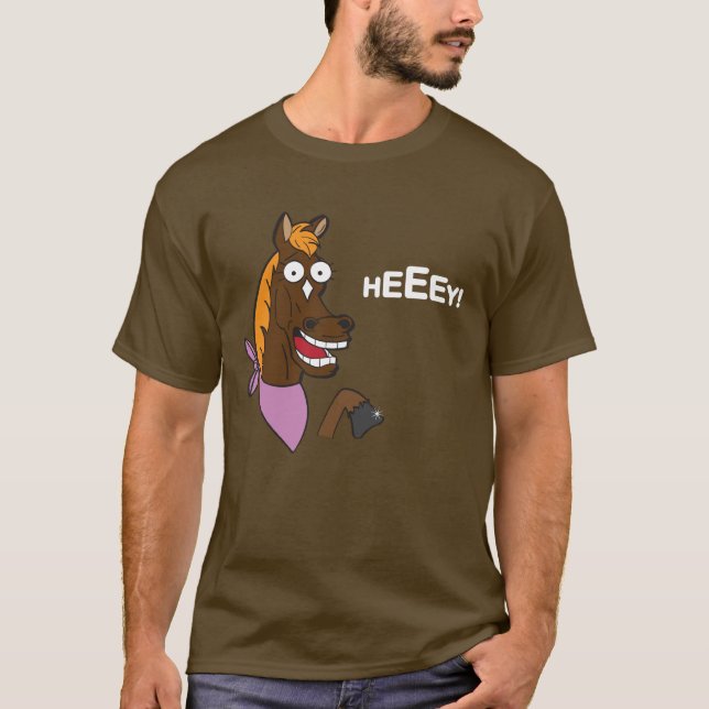Glad häst (vittext) tee shirt (Framsida)