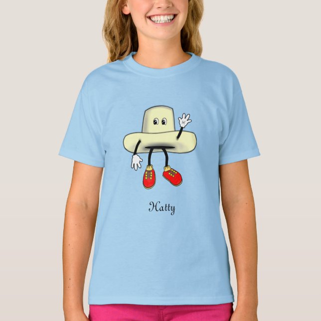 Glad Hatt Tecknad Film T Shirt (Framsida)