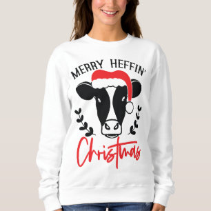 Glad Heffin Jul Rolig Ko Skämt Ful Jul T Shirt