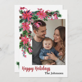 Glad helg 1 foto vattenfärg botanisk  julkort