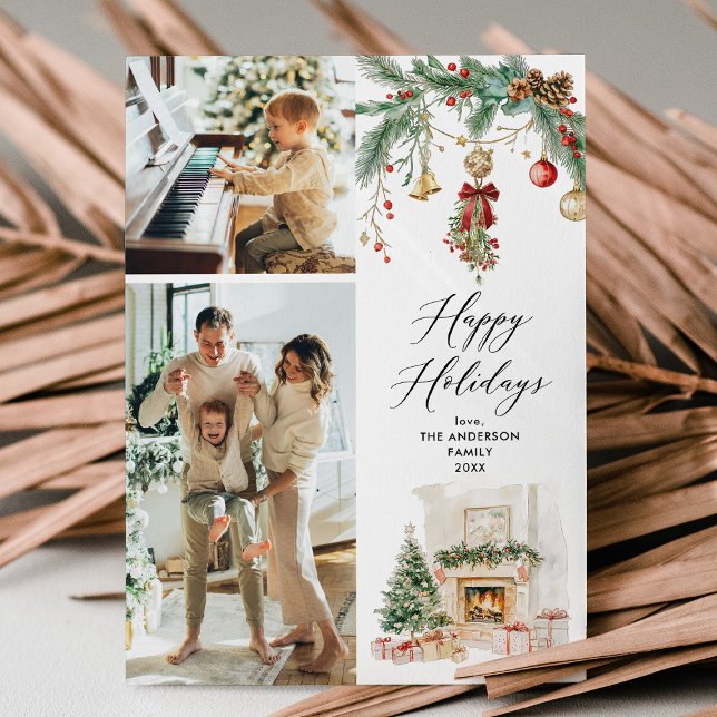 Glad helg 2 Photo Winter Scene & Greenery Julkort (Skapare uppladdad)