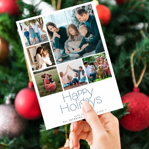 Glad helg 6 fotokollage modern julkort
