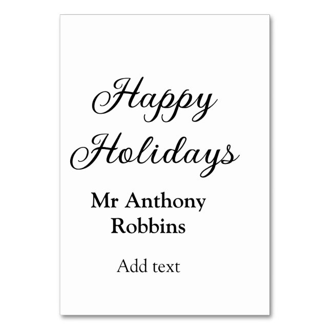 Glad helg add namn date year simple minimChri Bordsnummer (Framsidan)