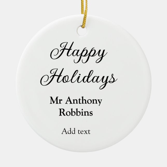 Glad helg add namn date year simple minimChri Julgransprydnad Keramik (Framsidan)