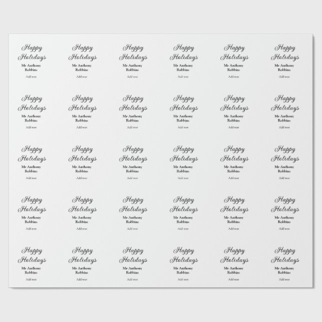 Glad helg add namn date year simple minimChri Presentpapper (Platt)