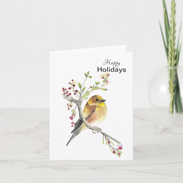Glad helg American Goldfinch Bird Card Kort (Framsida)