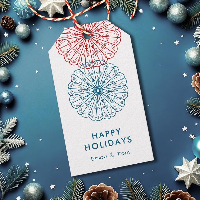 Glad helg anpassad färg minimalistisk blomster presentetikett (Skapare uppladdad)