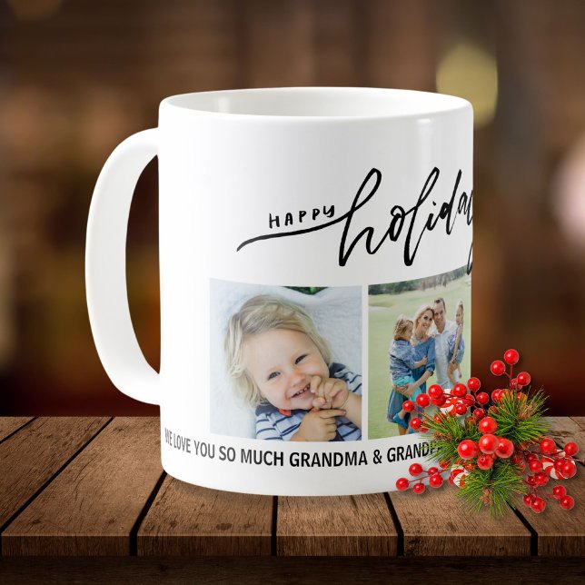 Glad helg Anpassningsbar 3 Foton och text Kaffemugg (Skapare uppladdad)