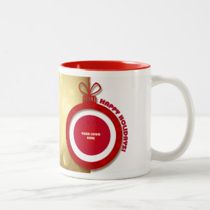 Glad helg. Anpassningsbar Business Logotyp - jul Två-Tonad Mugg