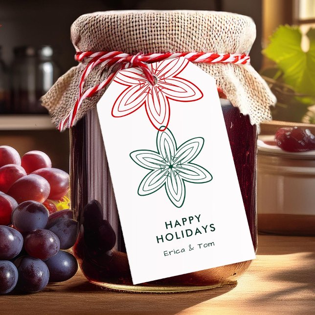 Glad helg anpassningsbar färg minimalistiska blomm presentetikett (Skapare uppladdad)