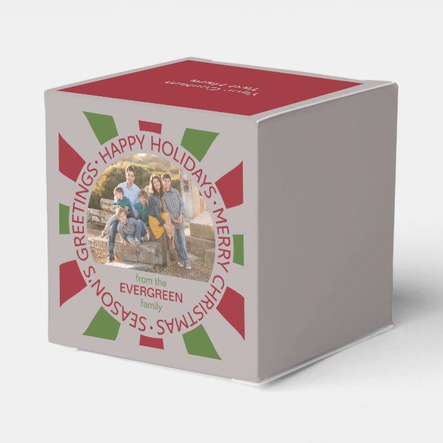 Glad helg anpassningsbar Foto och textruta Presentaskar (Baksidan Sidan)