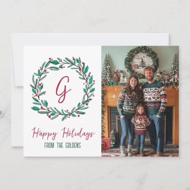 Glad helg ANPASSNINGSBAR PHOTO-jul Julkort (Framsida)