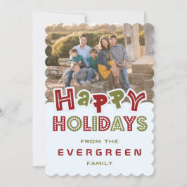 Glad helg anpassningsbar Photo & Namn-kort Julkort