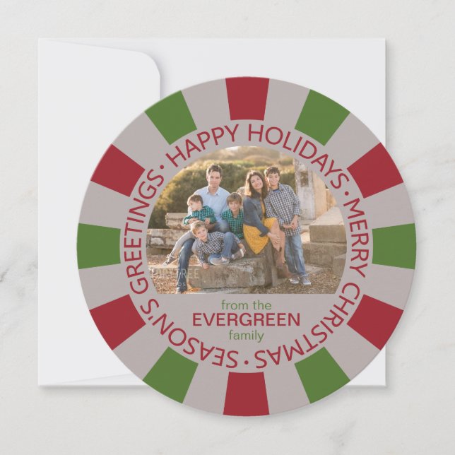 Glad helg anpassningsbar Photo & Namn-kort Julkort (Framsida)