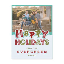 Glad helg anpassningsbar Photo & Namn vykort