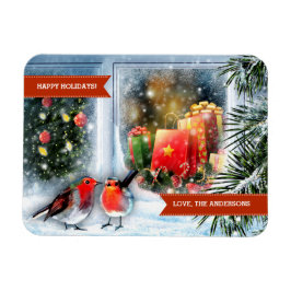 Glad helg. Anpassningsbarna Snö Scene - julklapp Magnet
