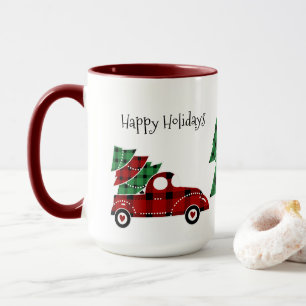 Glad helg Antique Red Lastbil Mugg Red