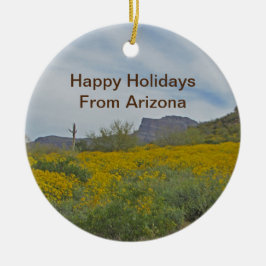 Glad helg Arizona Wildblomsterökenliggande Julgransprydnad Keramik