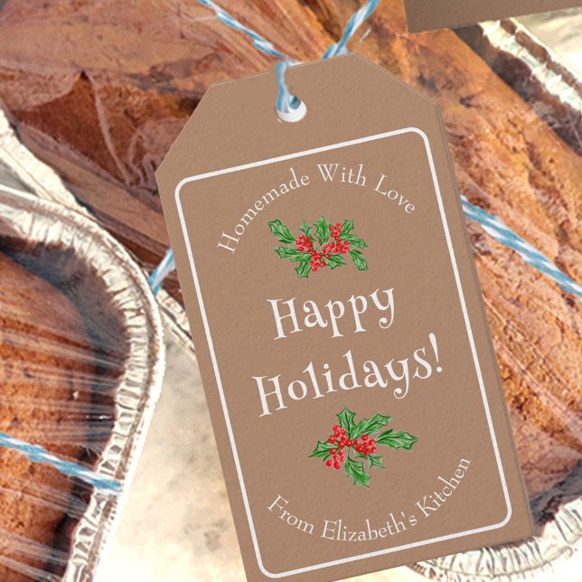 Glad helg Baking Gift Brown Editable Presentetikett (Skapare uppladdad)