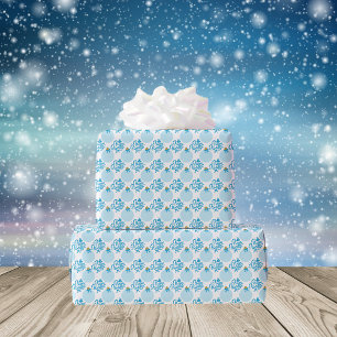 Glad helg Bauble Ornament Blue Presentpapper