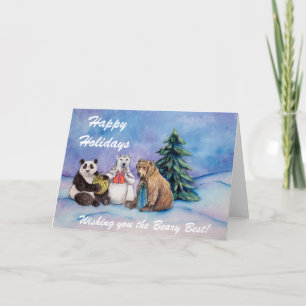 Glad helg Beary Best Anpassningsbar Greeting Card