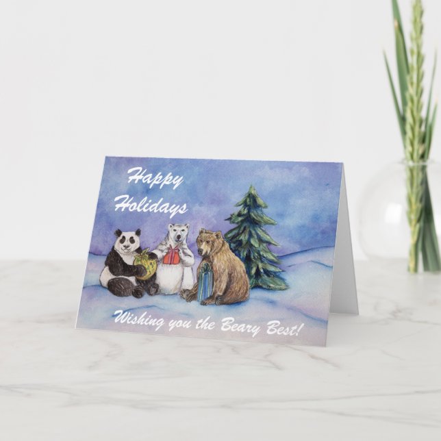 Glad helg Beary Best Anpassningsbar Greeting Card (Framsida)