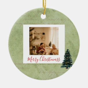 Glad helg-bildrutan Foto God jul Träd Julgransprydnad Keramik