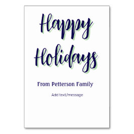 Glad helg blå grönt - modern snyggt för julafton bordsnummer