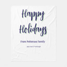 Glad helg blå grönt - modern snyggt för julafton fleecefilt