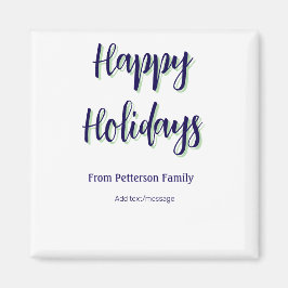 Glad helg blå grönt - modern snyggt för julafton magnet