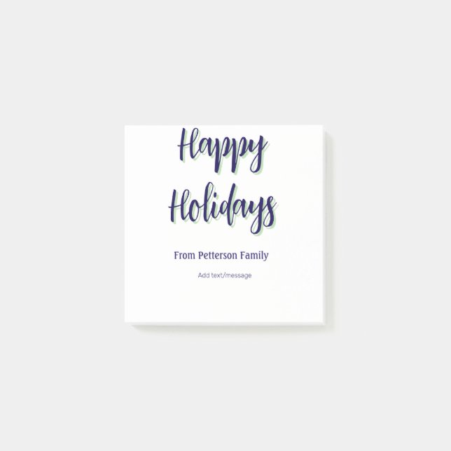 Glad helg blå grönt - modern snyggt för julafton post-it block (Framsida)