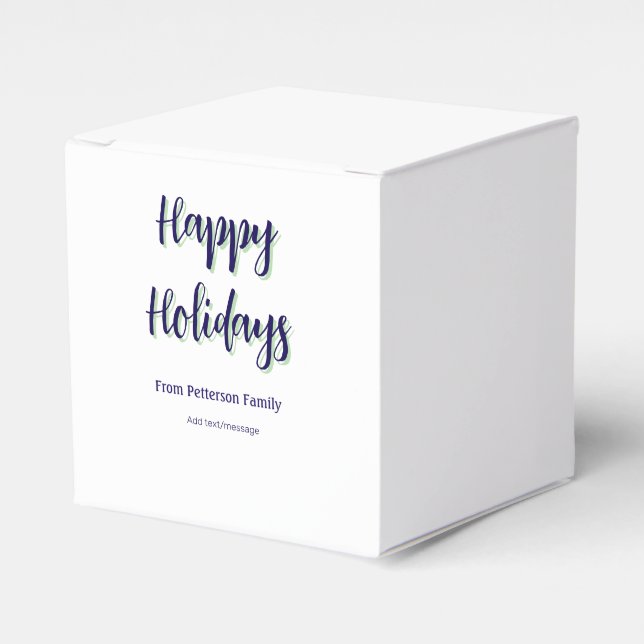 Glad helg blå grönt - modern snyggt för julafton presentaskar (Framsidan Sidan)