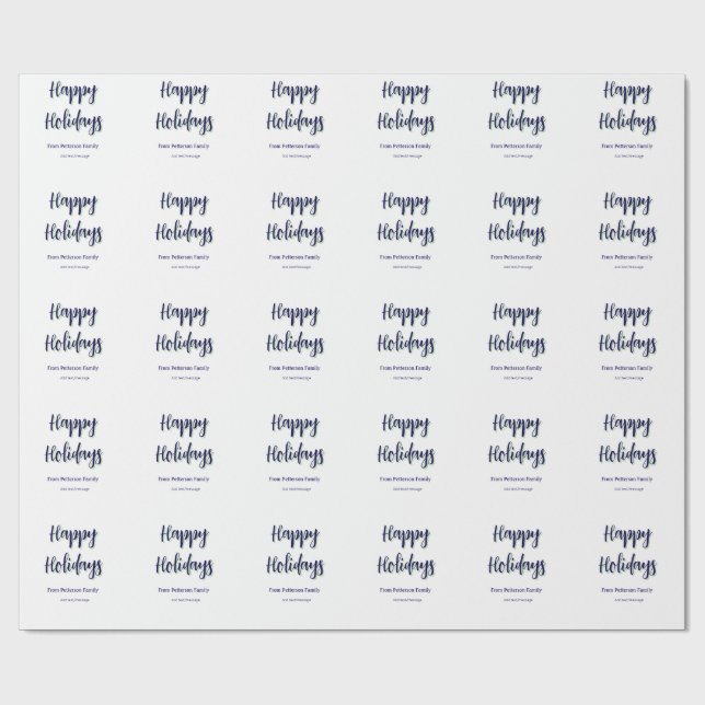 Glad helg blå grönt - modern snyggt för julafton presentpapper (Platt)